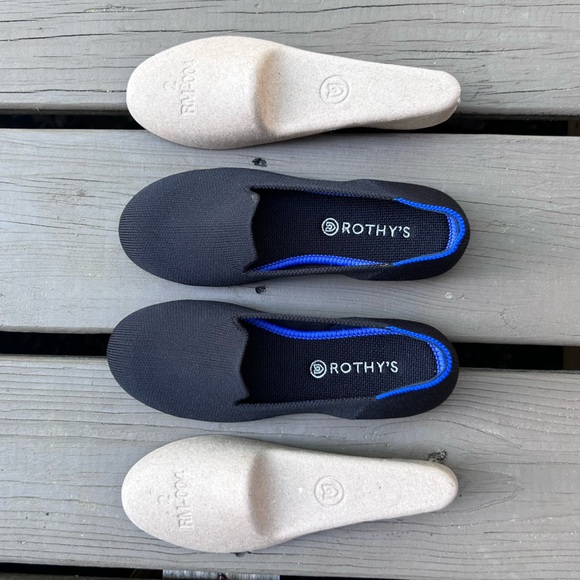 Rothy's Other - NEW Rothy’s Kids Modern Loafer  Black with Signature Blue Halo | Size 2 | NWOB